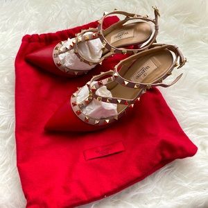 Valentino Rockstud red heels 100mm size 38